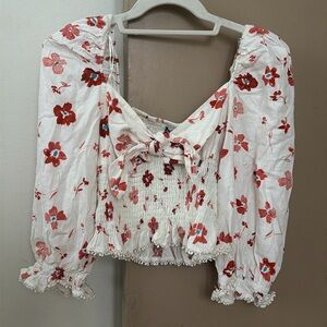 zara floral crop top